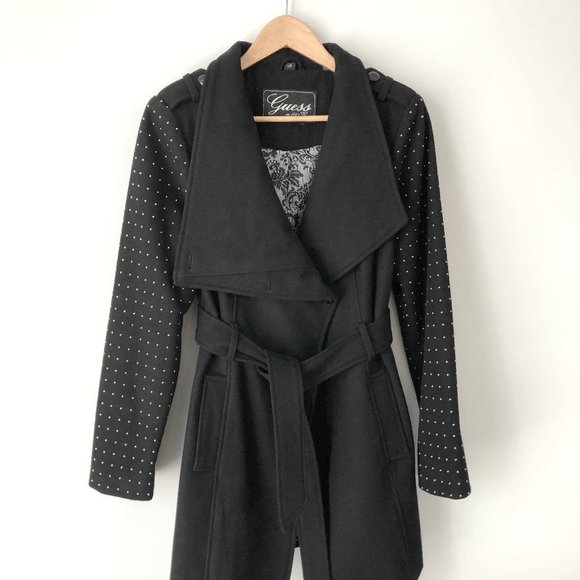 Guess Black Coat with Silver Beads - Picture 1 of 8
